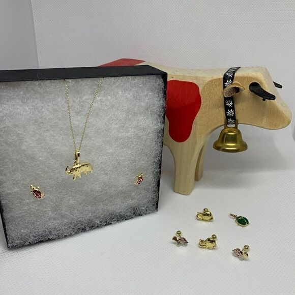 Elephant necklace 14k Real Gold Pendant - Picture 5 of 9